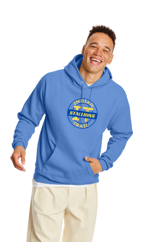 Round Color Blue Hoodie